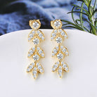 925 Sterling Silver Moissanite Leaf Earrings - Charming Charlie