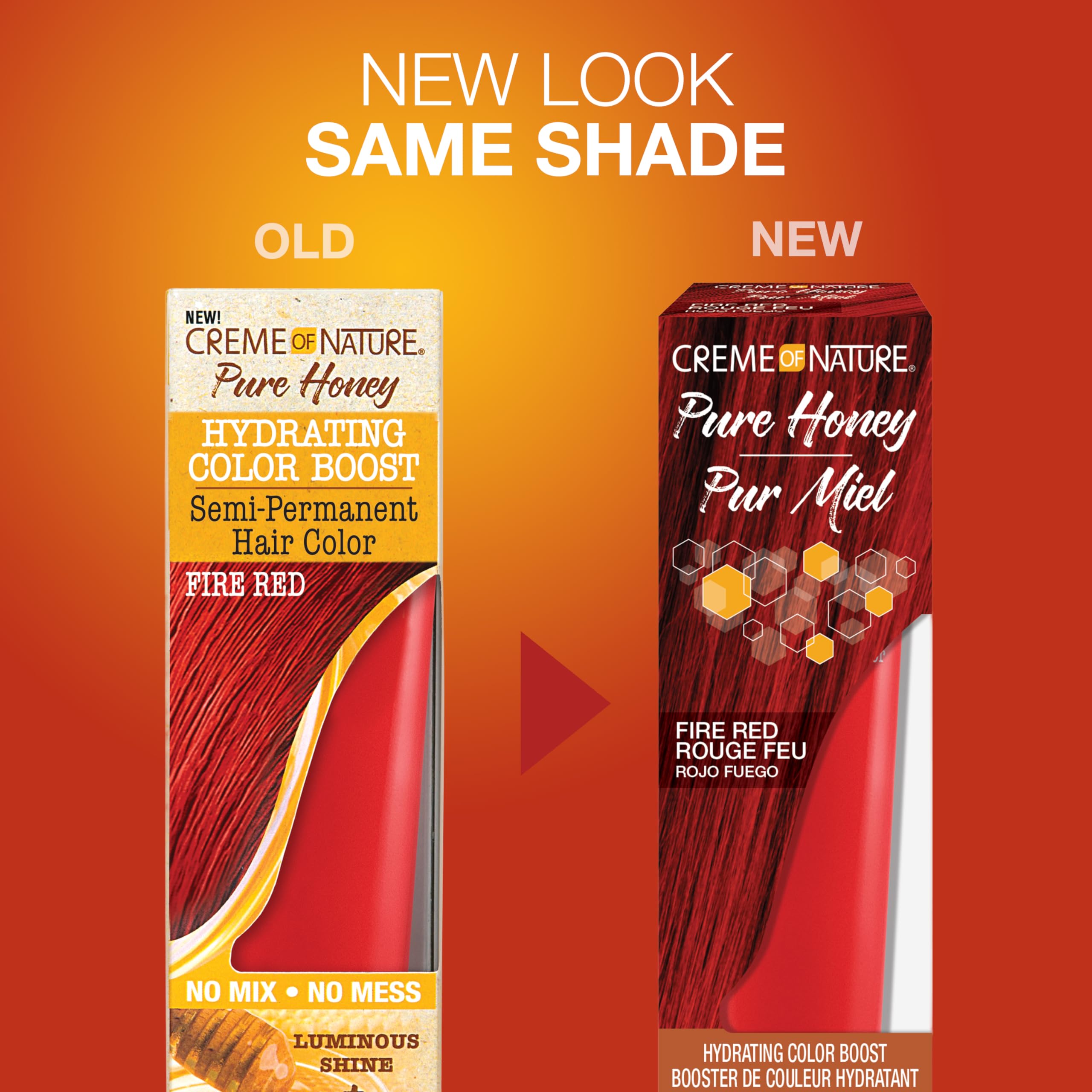 Creme of Nature Pure Honey Hydrating Color Boost Semi-Permanent Fire Red Hair Dye, 3 fl oz - Charming Charlie