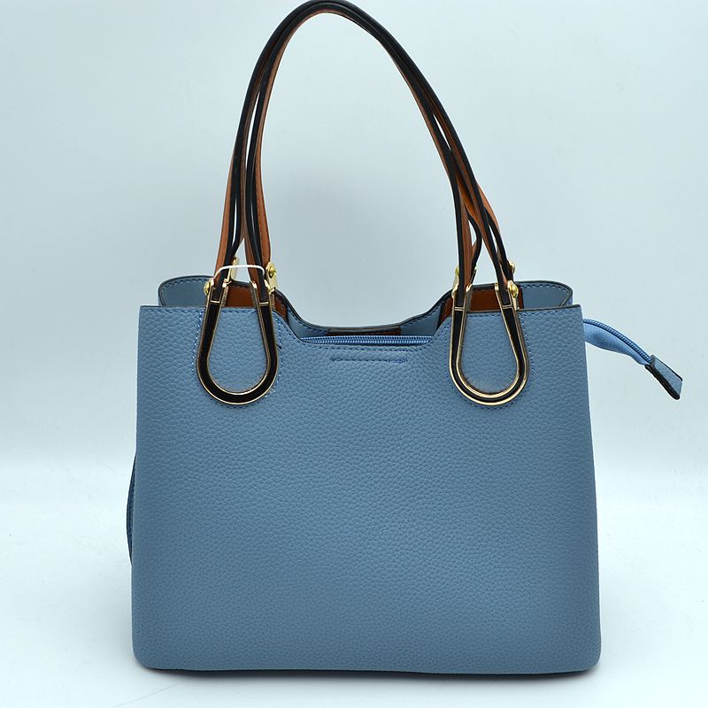 Textured Faux Leather Horseshoe Handle Women’s Tote Bag - Tote Bag