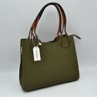 Textured Faux Leather Horseshoe Handle Women’s Tote Bag - Tote Bag