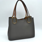 Textured Faux Leather Horseshoe Handle Women’s Tote Bag - Tote Bag