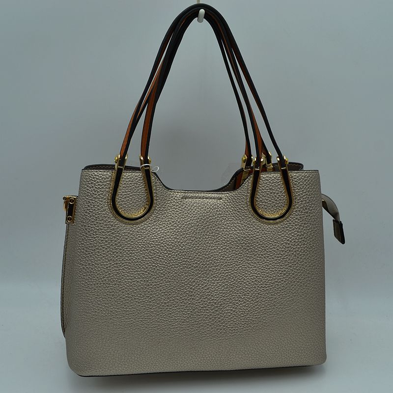 Textured Faux Leather Horseshoe Handle Women’s Tote Bag - Tote Bag