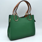 Textured Faux Leather Horseshoe Handle Women’s Tote Bag - Tote Bag