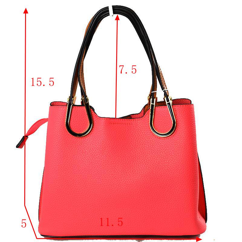 Textured Faux Leather Horseshoe Handle Women’s Tote Bag - Tote Bag