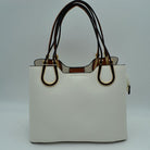 Textured Faux Leather Horseshoe Handle Women’s Tote Bag - Tote Bag