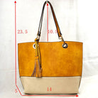 2 n1 Vegan Tote Handbag Pouch Faux Leather Tote Bag - Tote Bag