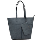 3 In 1 Large Soft Faux Leather Womens Tote Handbags - Royal Blue - Tote Bag