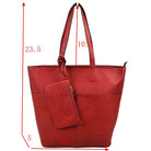 3 In 1 Large Soft Faux Leather Womens Tote Handbags - Tote Bag