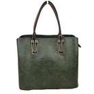 Solid Faux Leather Tote Bag Shoulder Bag - Tote Bag