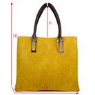 Solid Faux Leather Tote Bag Shoulder Bag - Tote Bag