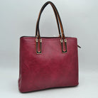 Solid Faux Leather Tote Bag Shoulder Bag - Tote Bag