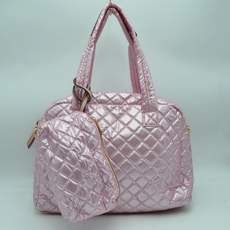 2-in-1 Large Quilted Tote Bag with Pouch - Tote Bag