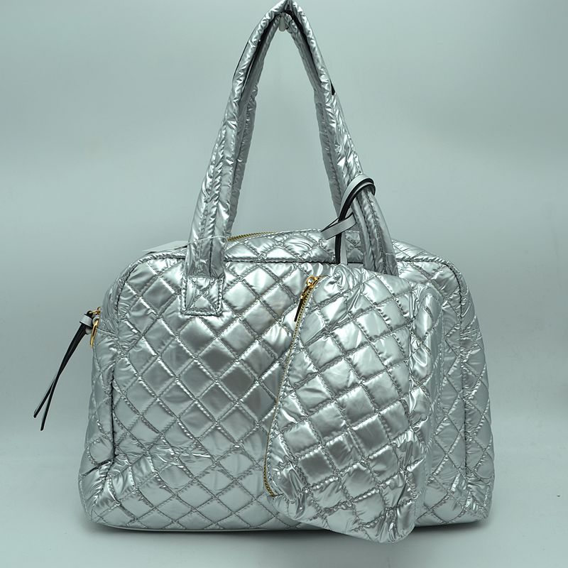 2-in-1 Large Quilted Tote Bag with Pouch - Tote Bag