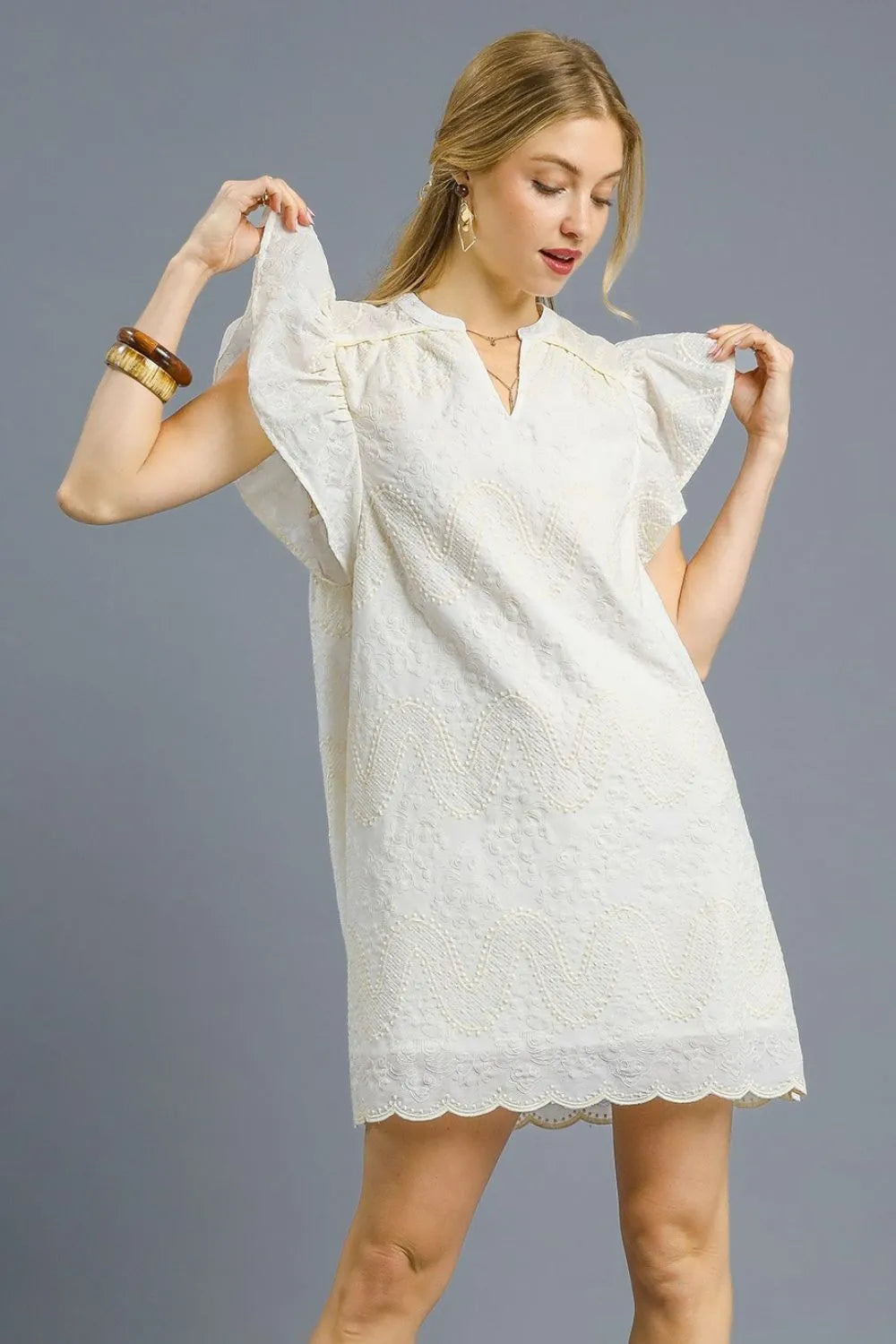 Umgee Scalloped Hem Embroidered Mini Dress Charming Charlie Umgee Scalloped Hem Embroidered Mini Dress Charming Charlie