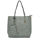 Soft Faux Leather Tote Handbag With Wallet - Tote Bag