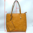 Soft Faux Leather Tote Handbag With Wallet - Tote Bag
