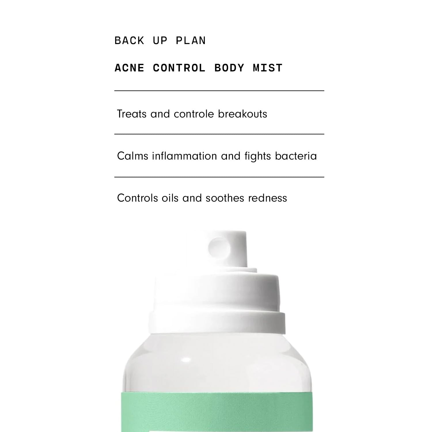 Versed Back-Up Acne Control Body Mist - All Over Blemish Spot Treatment + Salicylic Acid Spray with Tea Tree Oil & Witch Hazel - Oil Control + Redness Relief Acne Spray for Back & Body - Vegan (3 oz) - Charming Charlie