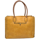 Women’s Studded Faux Leather Whipstitch Shoulder Bag Tote - Tote Bag