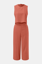 Round Neck Top and Wide Leg Pants Set - Charming Charlie