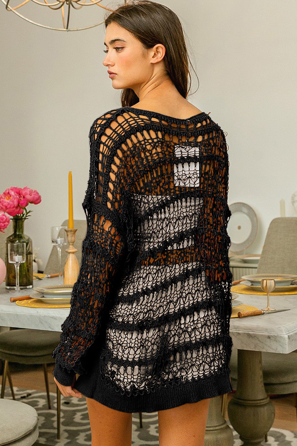 BiBi Long Sleeve Knit Cover Up - Charming Charlie