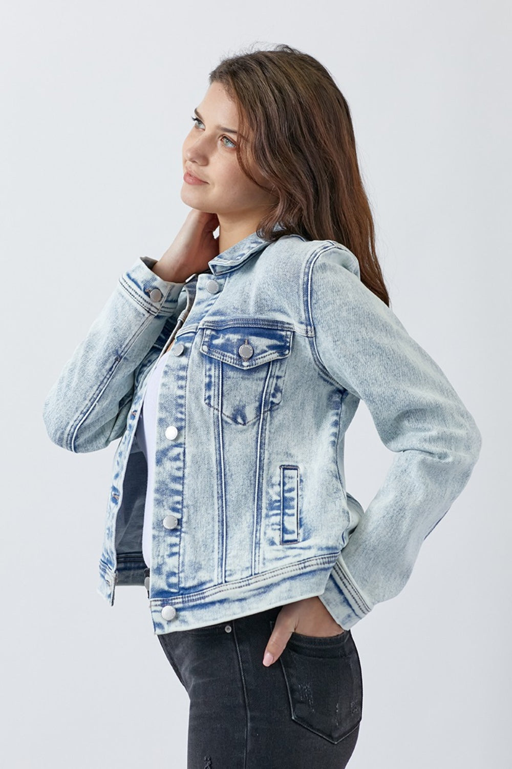 Button Up Wash Denim Jacket