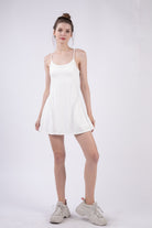 VERY J Mesh Detail Tennis Mini Active Dress with Shorts Inside - Charming Charlie