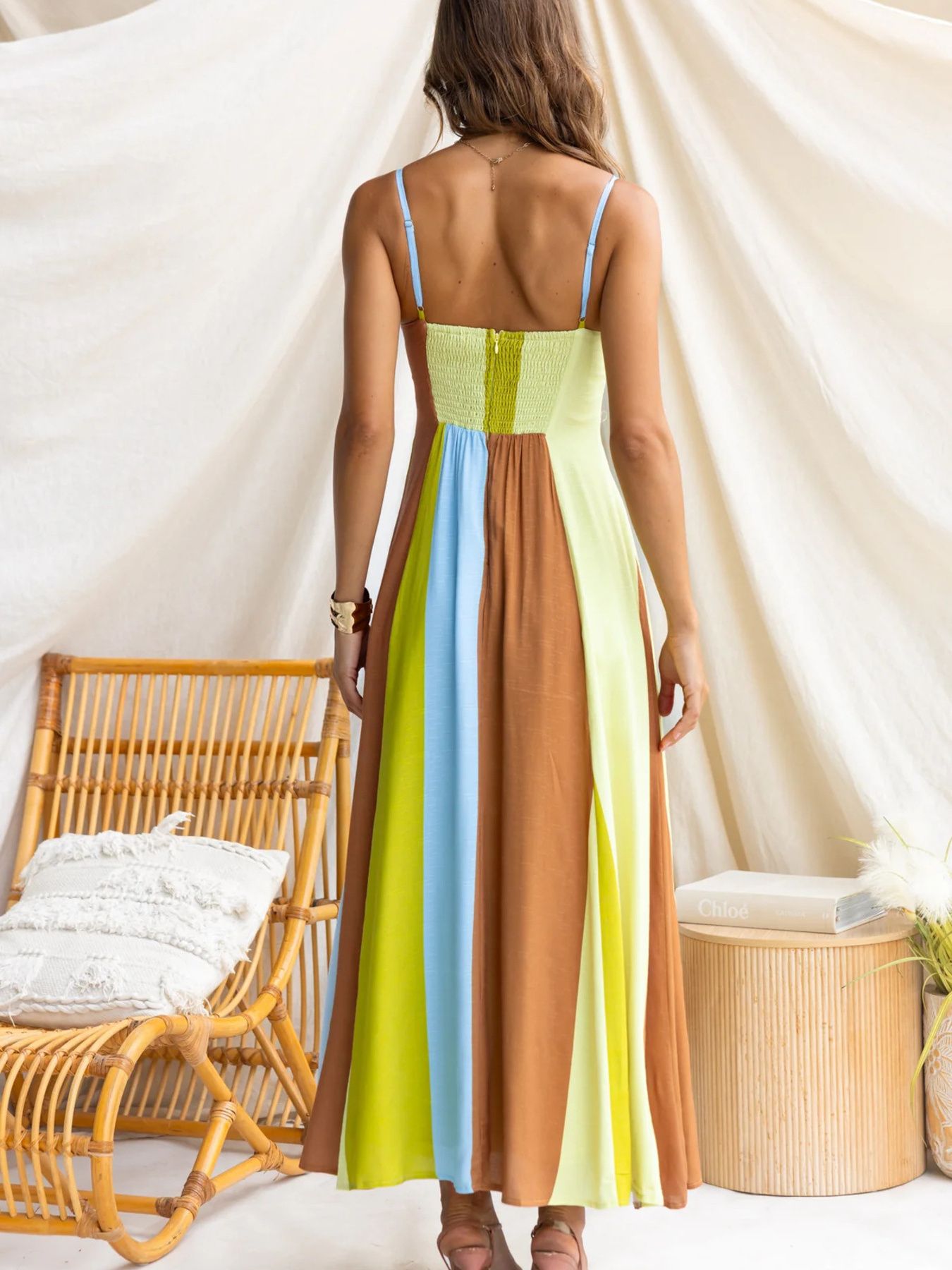 Color Block Spaghetti Strap Maxi Dress – Charming Charlie