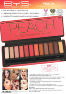 BYS Peach Eyeshadow Palette Tin with Mirror Applicator 12 Matte & Metallic Shades - Charming Charlie