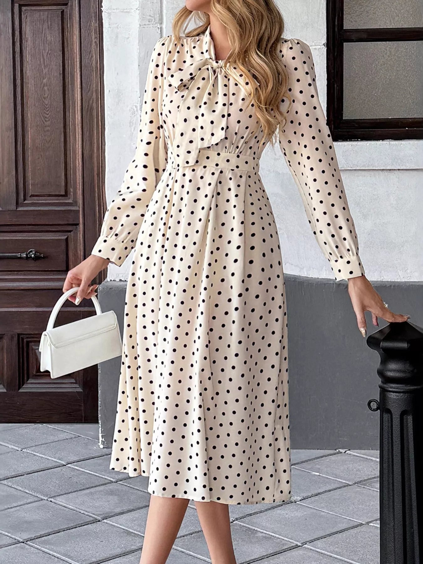 Tie Front Polka Dot Dress Charming Charlie Tie Front Polka Dot Dress Charming Charlie