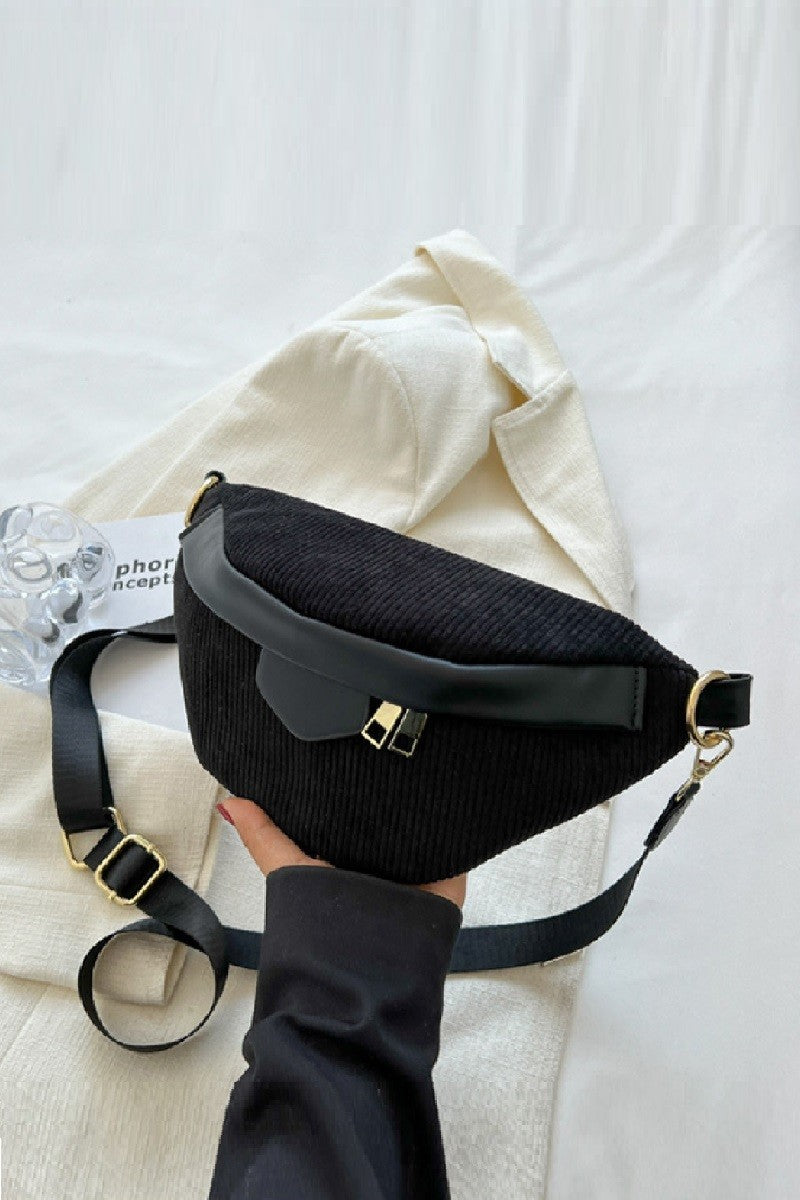 Zenana Corduroy Crossbody Bag with Removable Strap - Charming Charlie