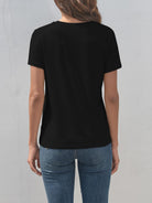 Graphic Round Neck Short Sleeve T-Shirt - Charming Charlie