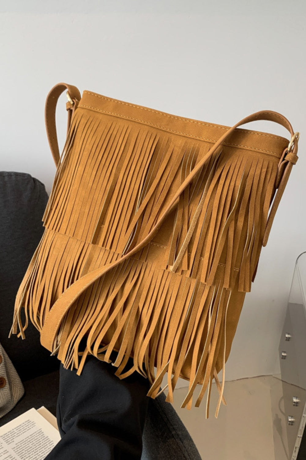 Double-Layered Fringe Shoulder Bag – Charming Charlie
