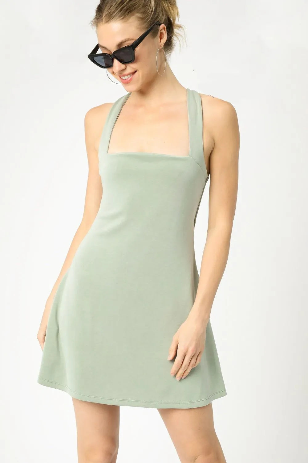 Umgee Crisscross Square Neck Active Dress – Charming Charlie