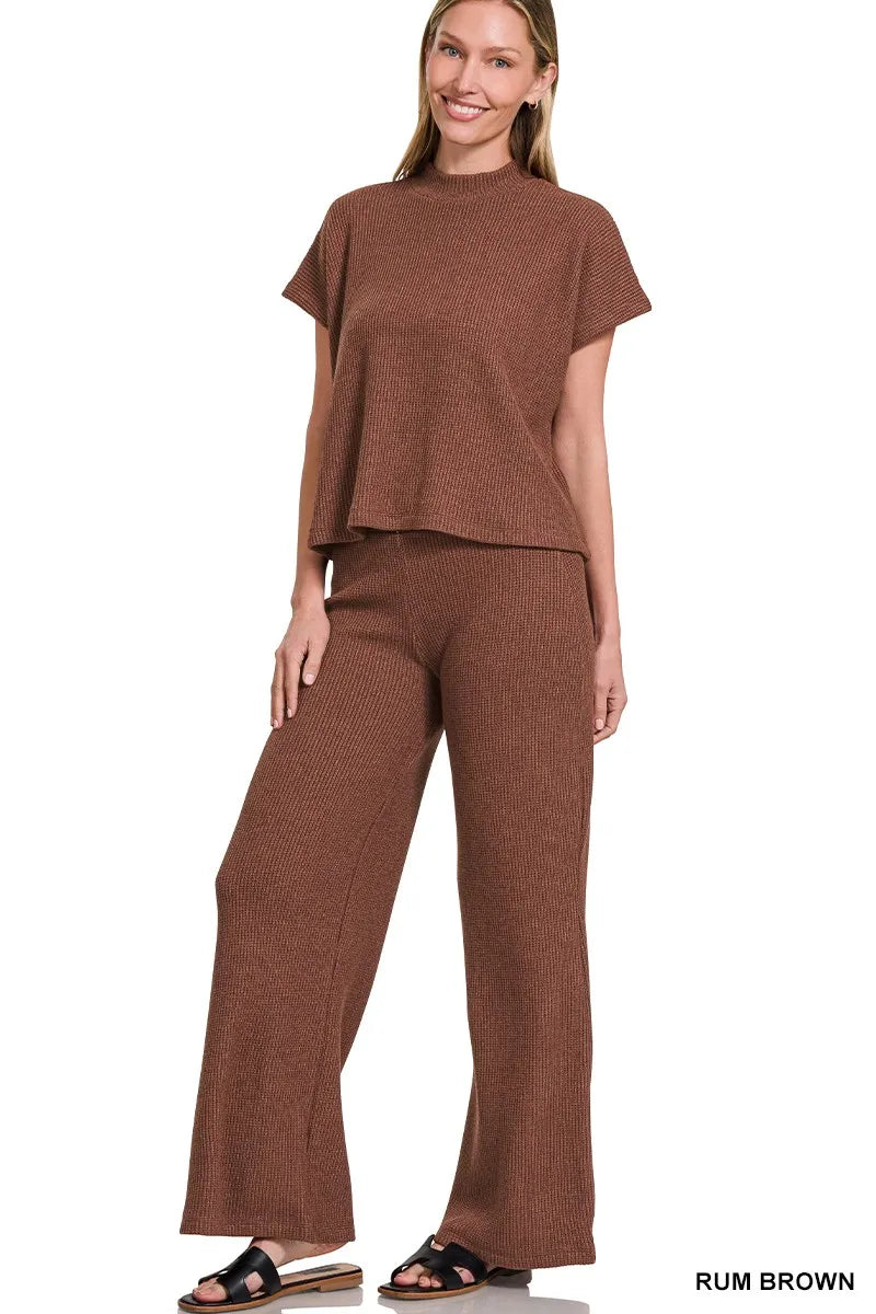 Zenana Sweater Boxy Top & Long Pants Set – Charming Charlie