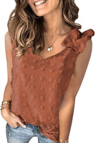 Full Size Swiss Dot V-Neck Tank - Charming Charlie