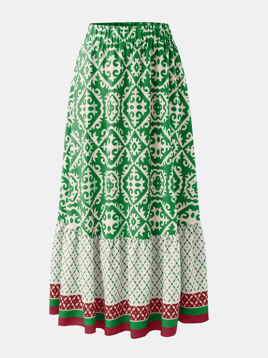 Geometric Elastic Waist Maxi Skirt - Charming Charlie