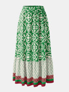 Geometric Elastic Waist Maxi Skirt - Charming Charlie