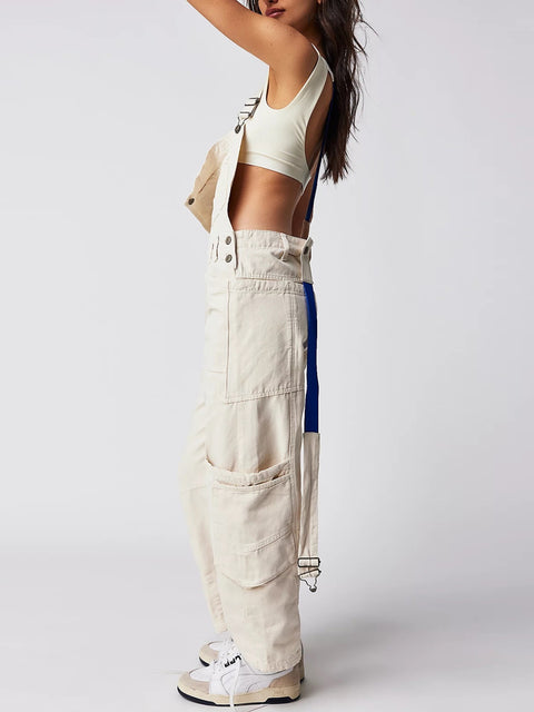 Pocketed Spaghetti Strap Denim Overalls
