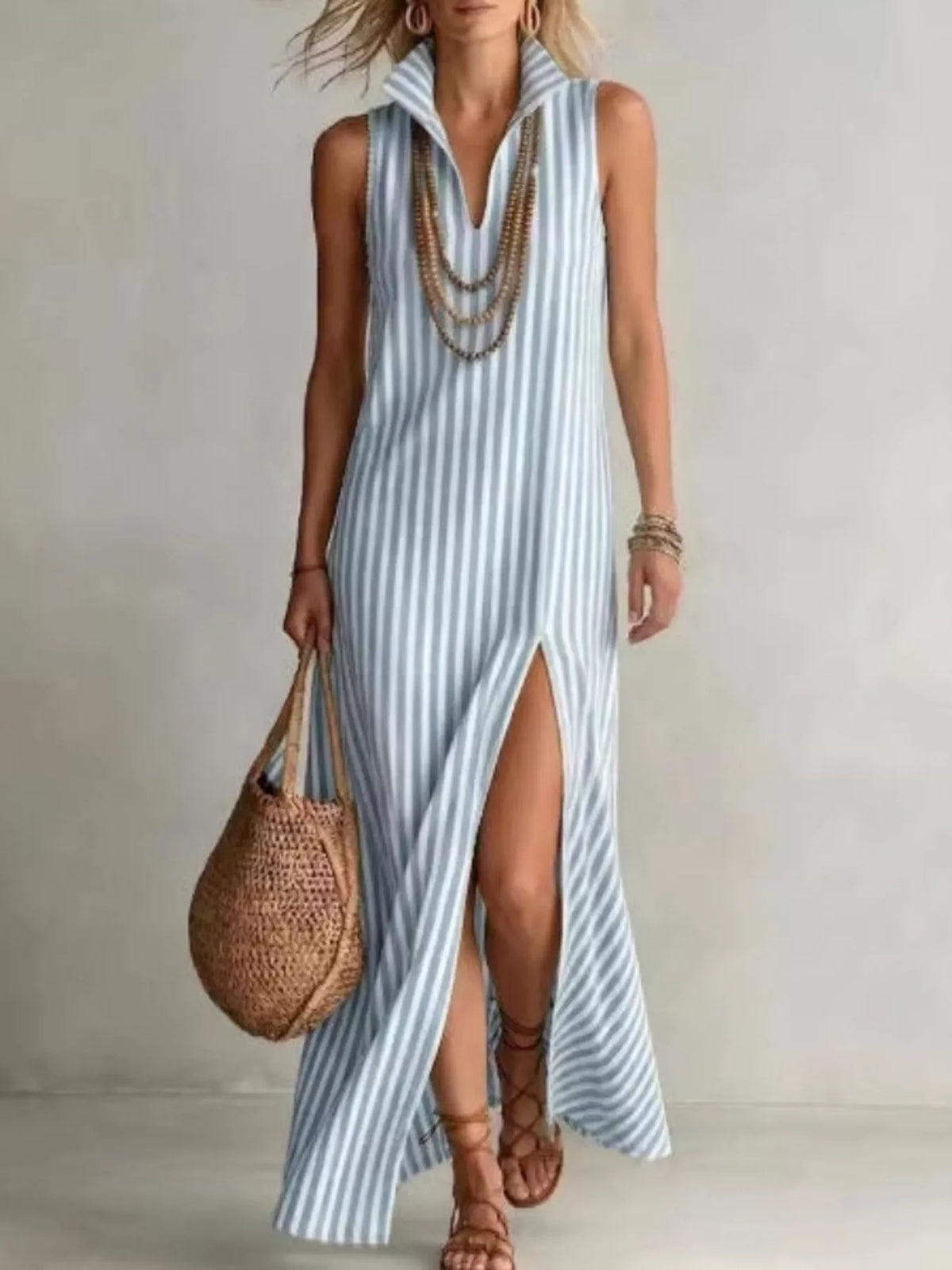 plus size high slit dress Full Striped Maxi with Size Blue / S Unleash your inner daredevil heel:false Color:Forest Green Floral Royal Blue Prom Dresses