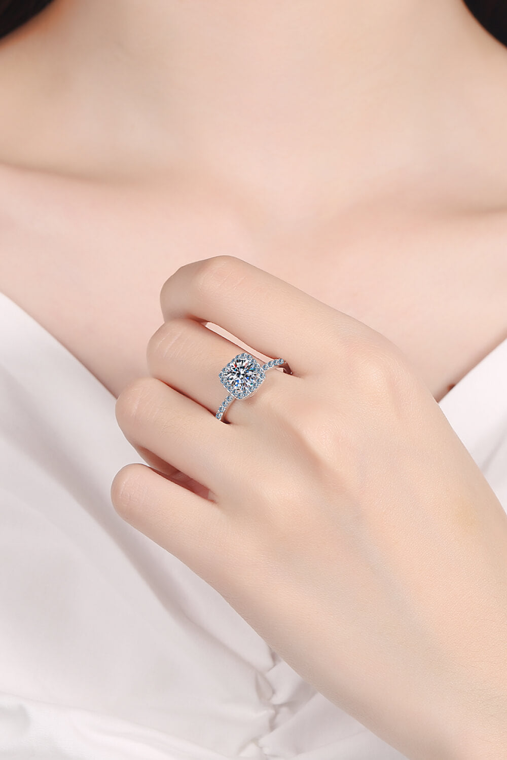 Square Moissanite Ring - Charming Charlie
