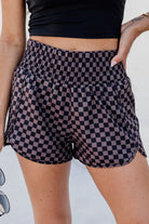 Checkered Elastic Waist Shorts - Charming Charlie