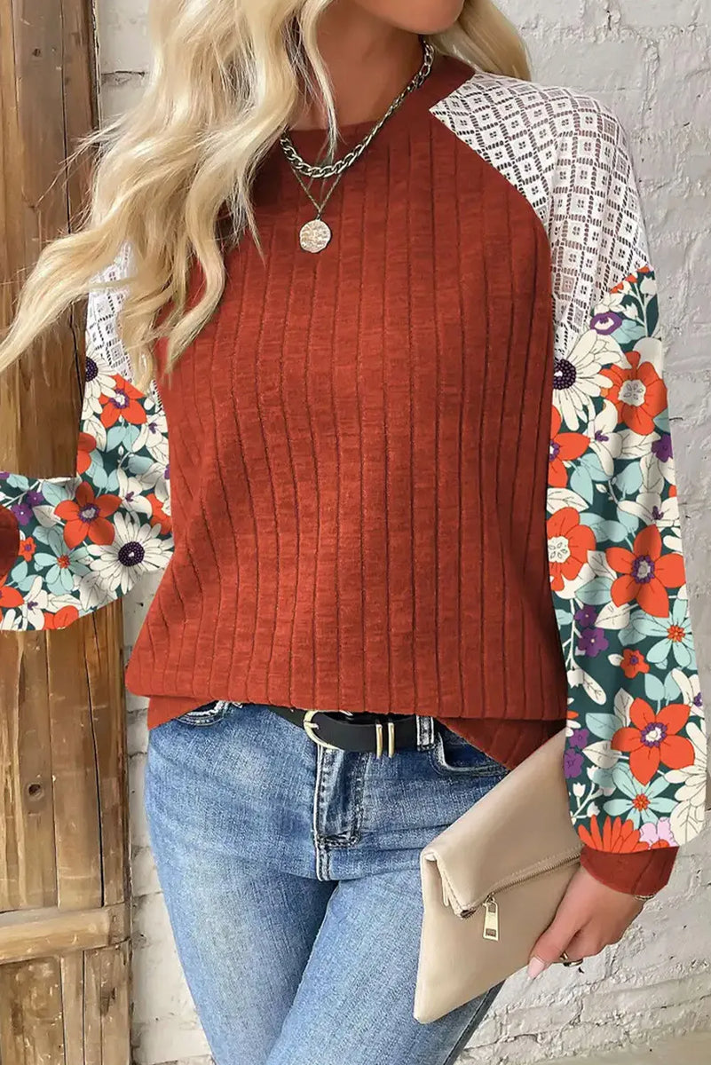 Attractive Print Round Neck Top main image 0