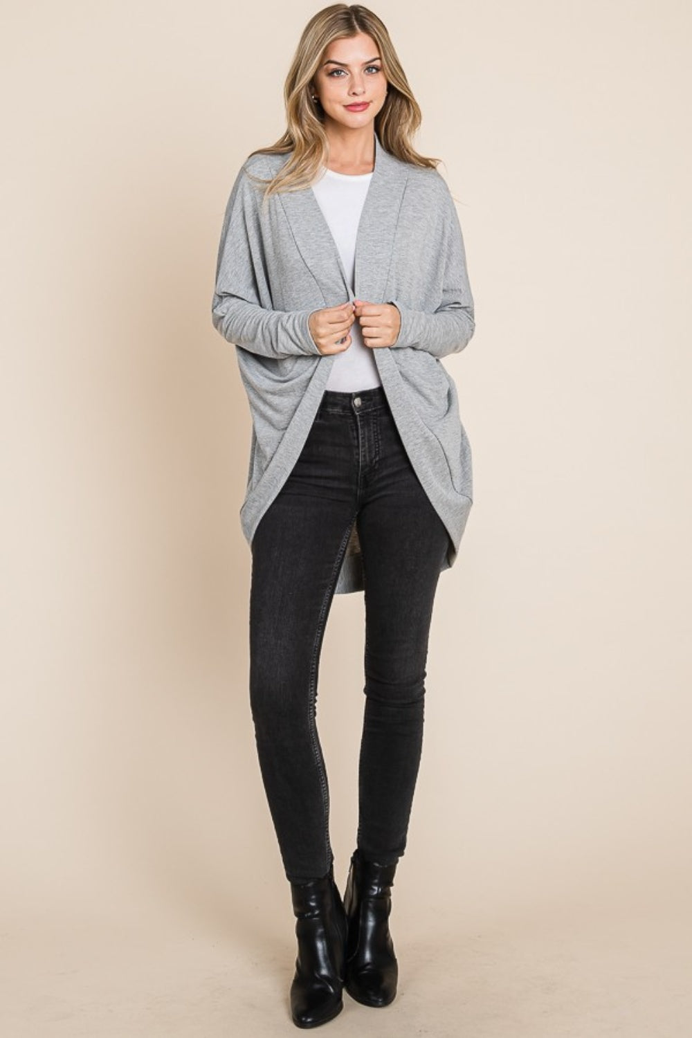 BOMBOM Open Front Long Sleeve Cocoon Cardigan – Charming Charlie
