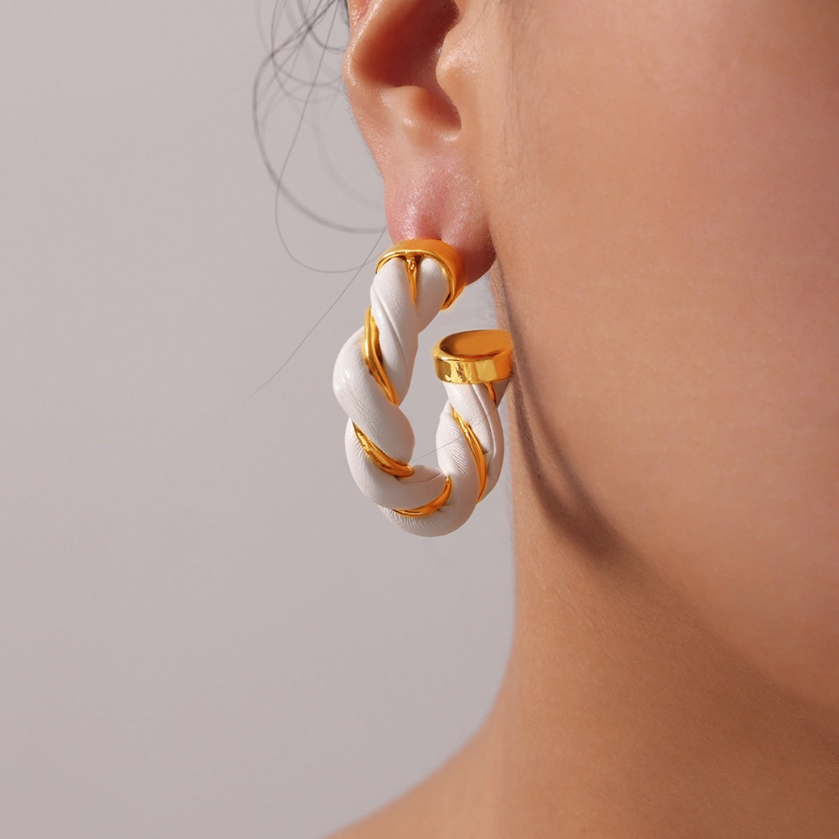 Twisted Leather Rope C-Hoop Earrings – Charming Charlie