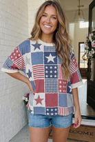 Stars and Stripes Patchwork Oversized Top - Charming Charlie