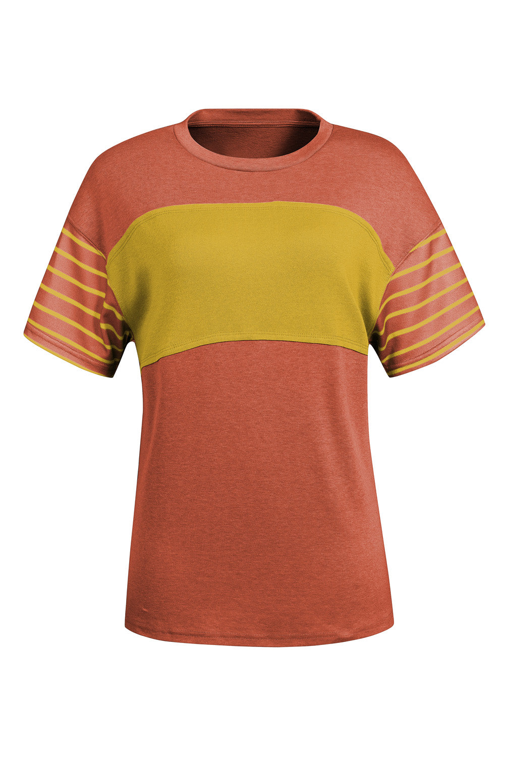 Striped Round Neck Short Sleeve T-Shirt - Charming Charlie