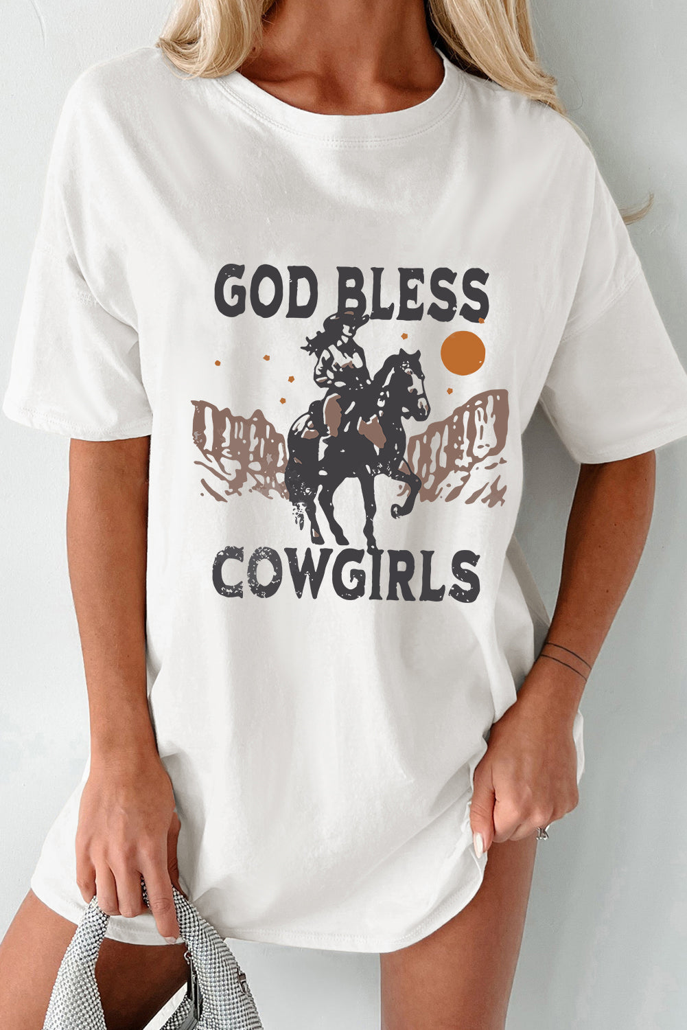Graphic Round Neck Short Sleeve Oversize T-Shirt - Charming Charlie
