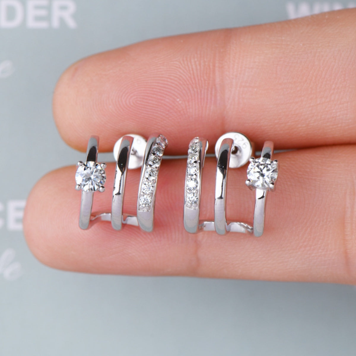 Moissanite 925 Sterling Silver Earrings - Charming Charlie