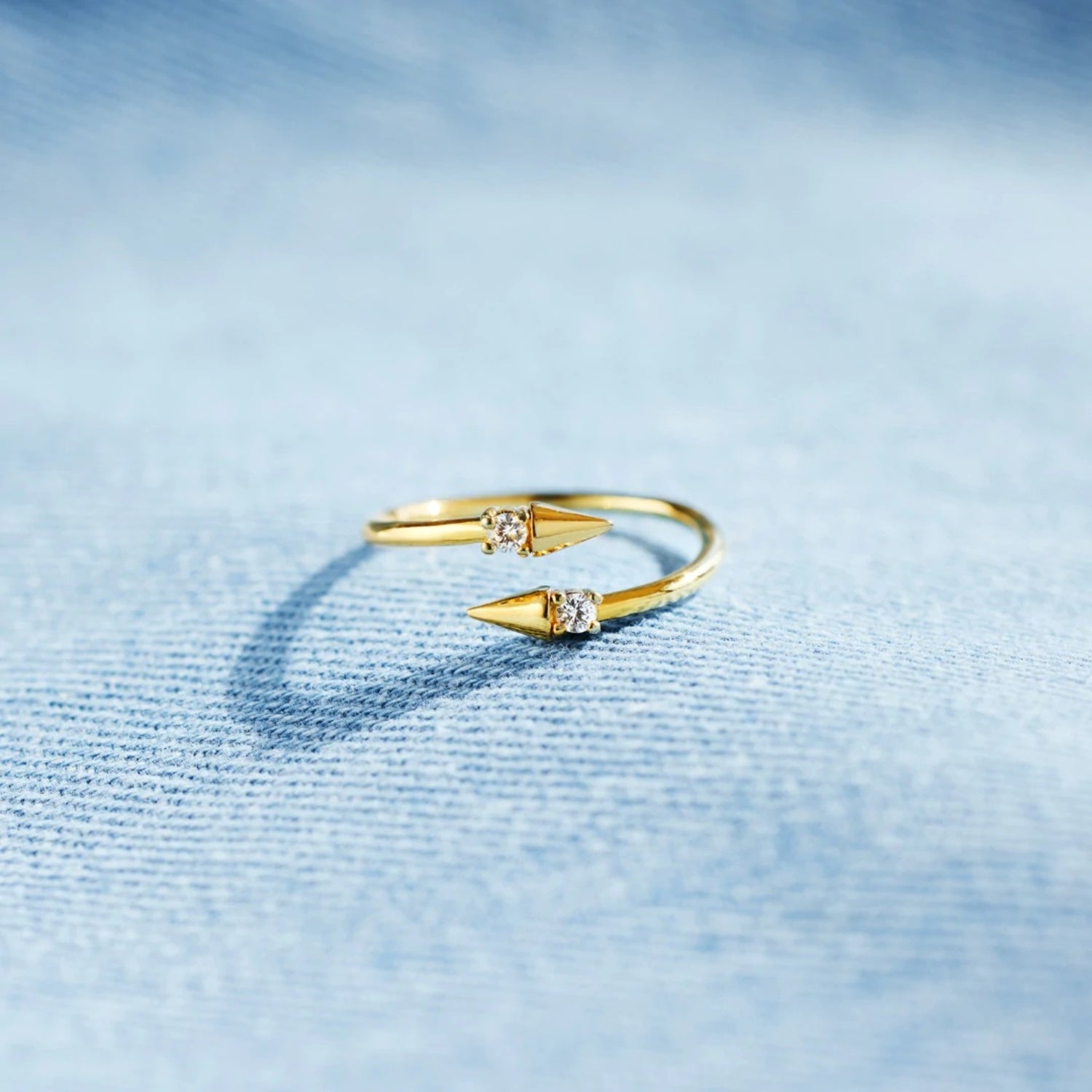 925 Sterling Silver Inlaid Zircon Bypass Ring - Charming Charlie