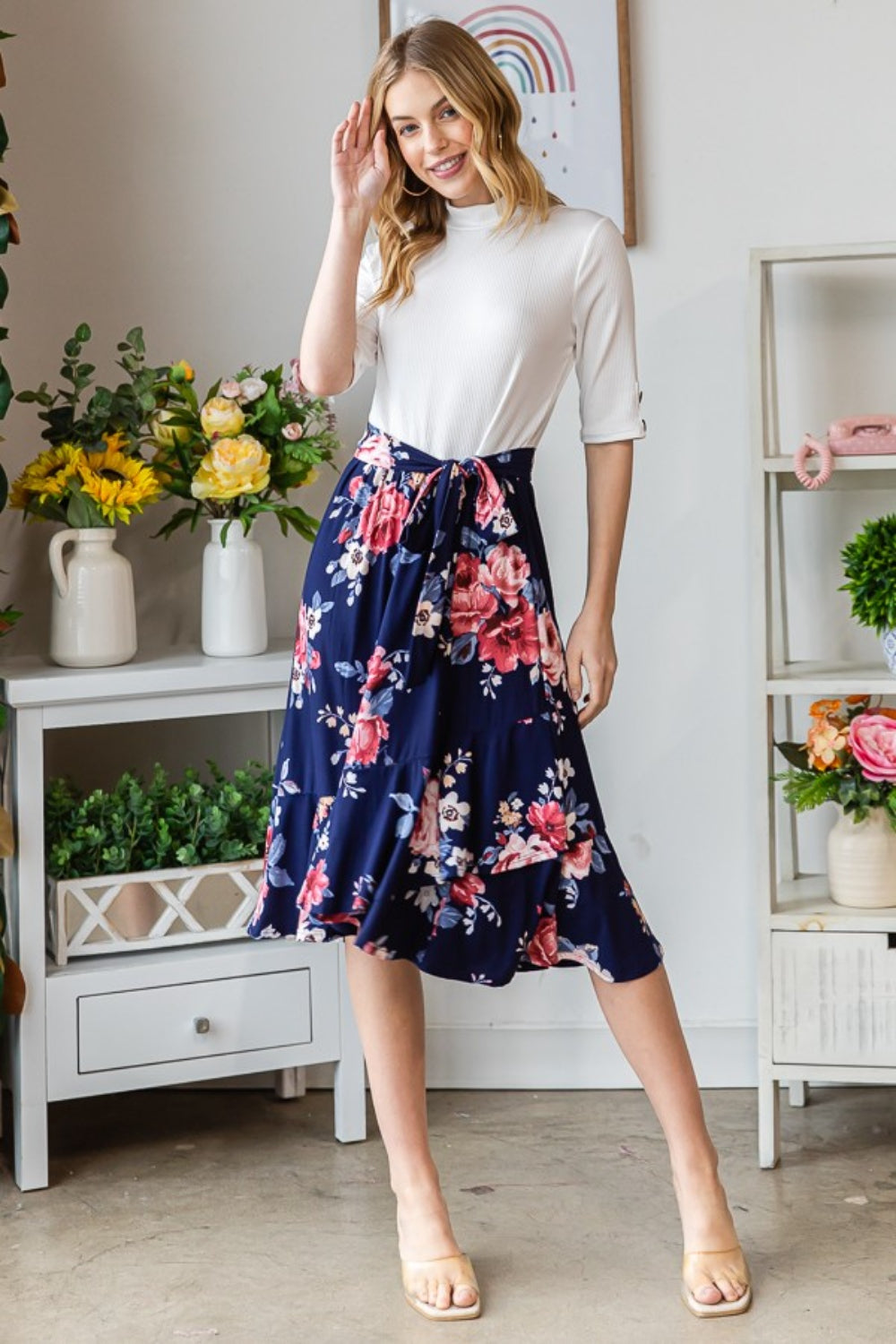 Reborn J Floral Wrap Ruffled Skirt - Charming Charlie